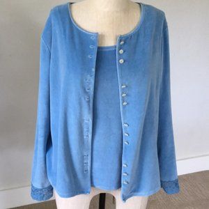 J. Jill blue two piece set top - Medium